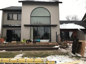 Petoskey building deck in winter